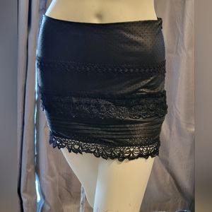 Leather mini skirt
